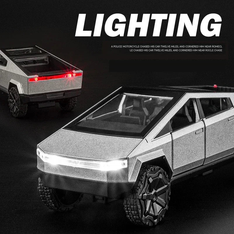 1:36 Cybertruck Alloy Car Model Diecasts Vehicles Toy Cars Sound Light Pickup Truck Kid Children Christmas Gift Boy Toy