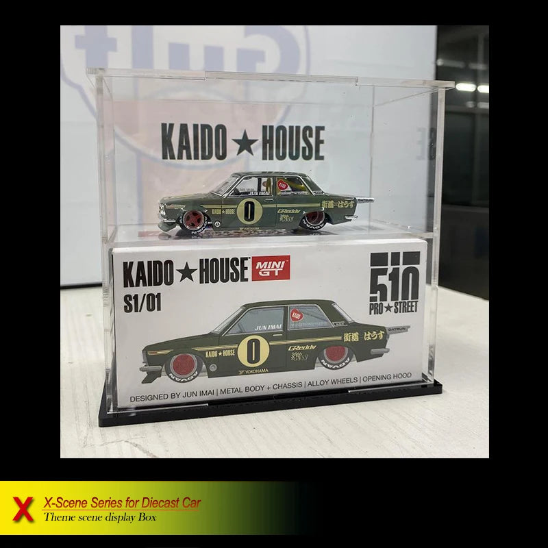 Bob Acrylic 1/64 Model Car Display Case for Minigt Kaidohouse Acrylic Transparent High Grade Box（Without Cars）