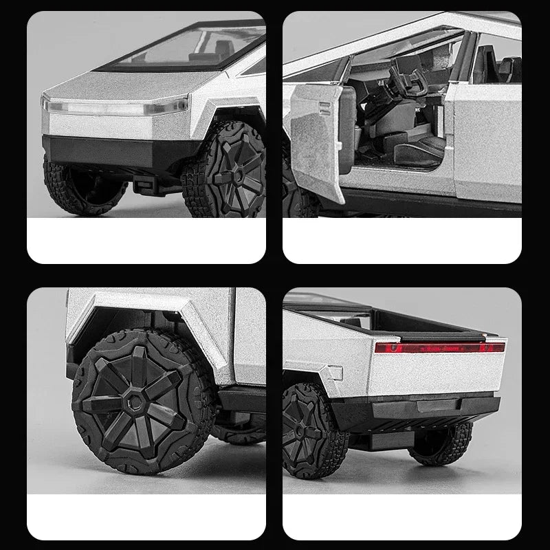 1:36 Cybertruck Alloy Car Model Diecasts Vehicles Toy Cars Sound Light Pickup Truck Kid Children Christmas Gift Boy Toy