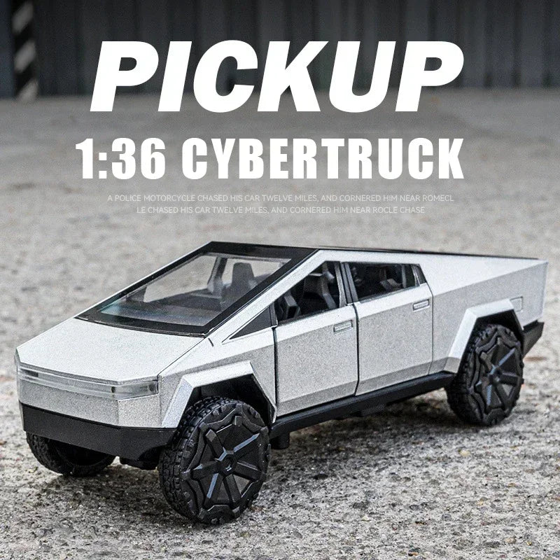1:36 Cybertruck Alloy Car Model Diecasts Vehicles Toy Cars Sound Light Pickup Truck Kid Children Christmas Gift Boy Toy