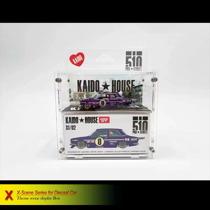 Bob Acrylic 1/64 Model Car Display Case for Minigt Kaidohouse Acrylic Transparent High Grade Box（Without Cars）