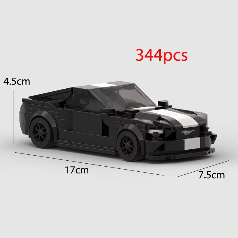 MOC Mustang 344Pcs Car Racer FIT Brick Racing Super Building Block Bricks Toys Kids Gifts